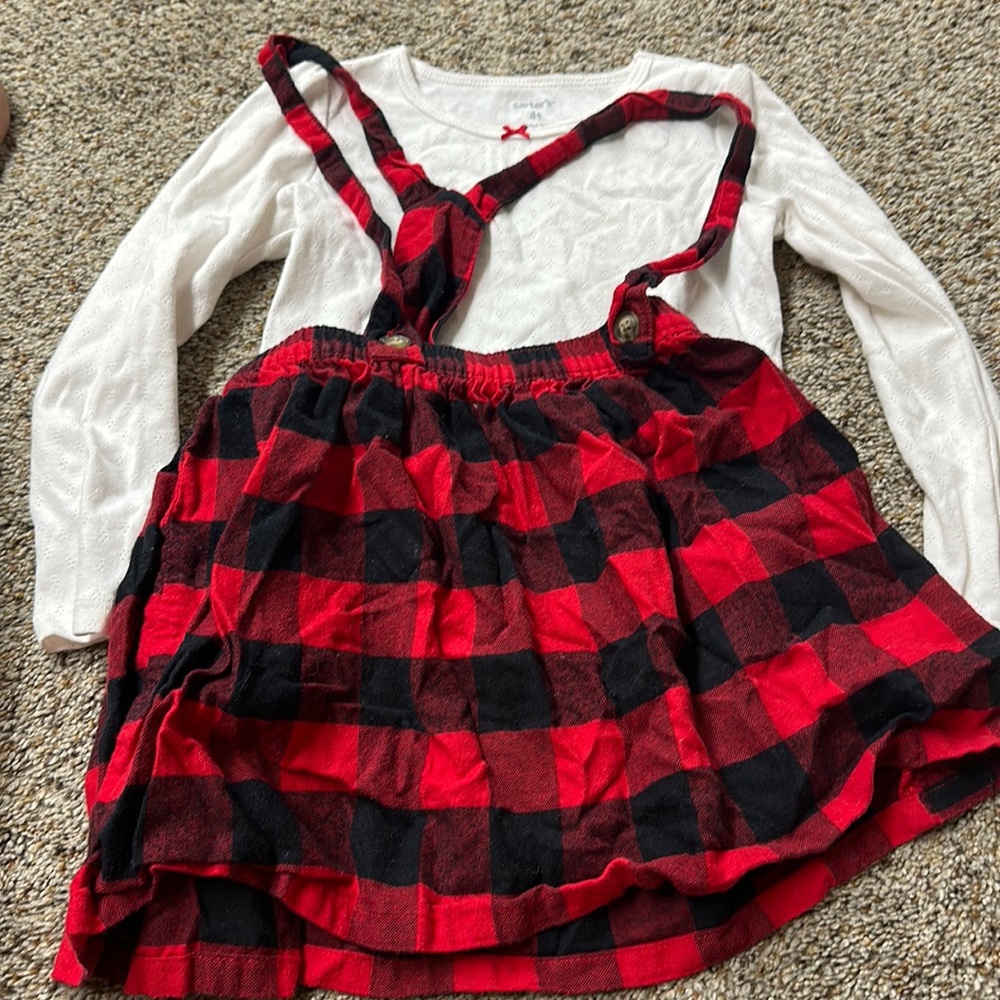 Carters 4t buffalo check overall dress